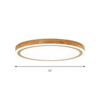 Plafonnier LED contemporain en bois naturel
