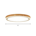 Plafonnier LED contemporain en bois naturel