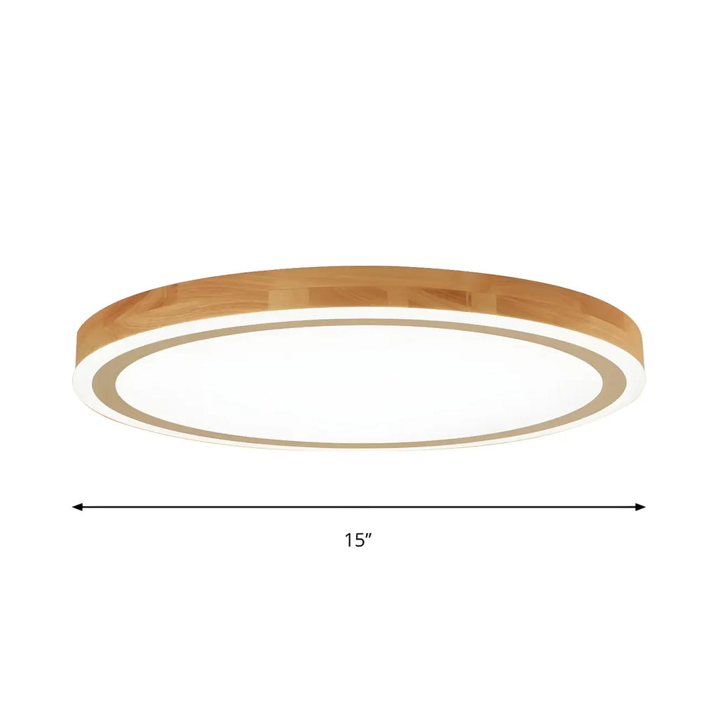 Plafonnier LED contemporain en bois naturel