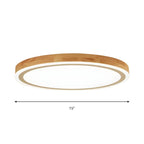 Plafonnier LED contemporain en bois naturel