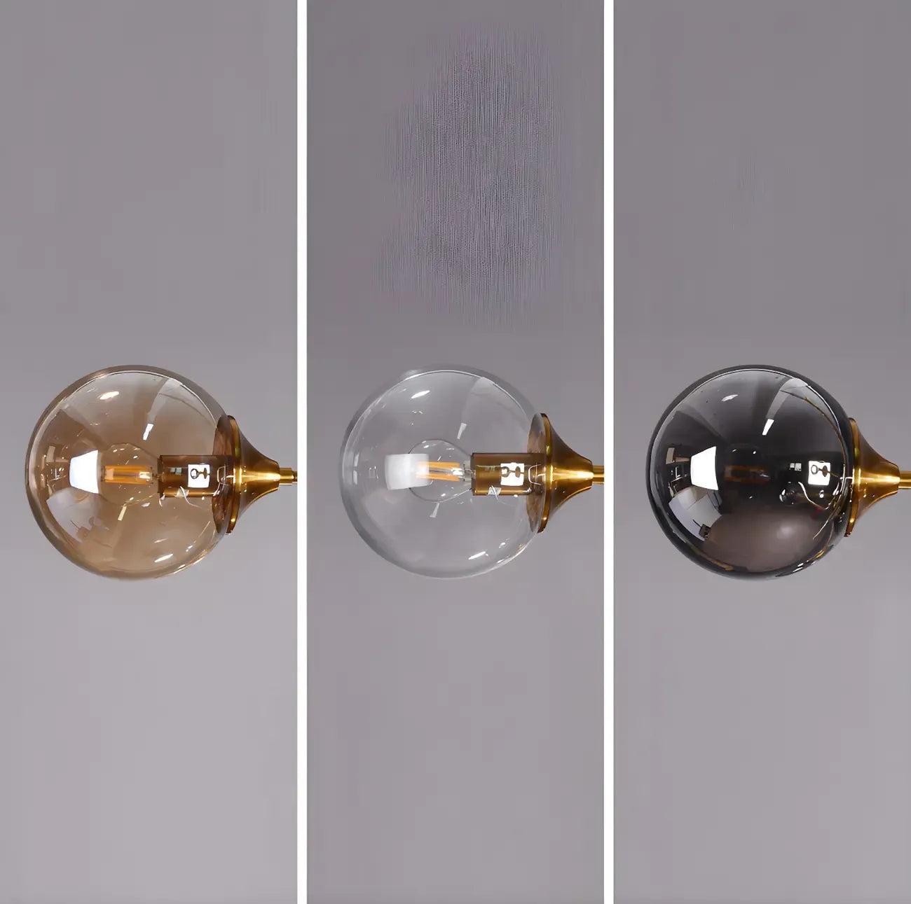 Lustre globe en verre moderne du milieu du siècle à 8 lumières
