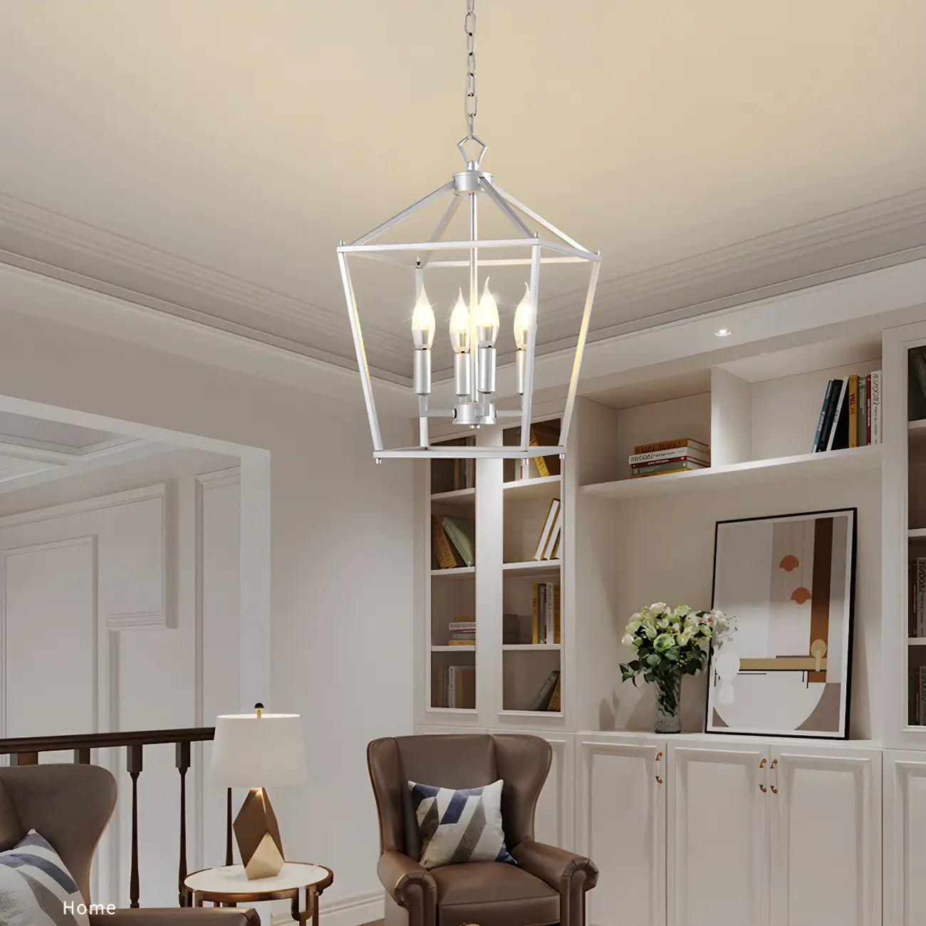 Lanterne industrielle réglable en métal avec cage pour bougies