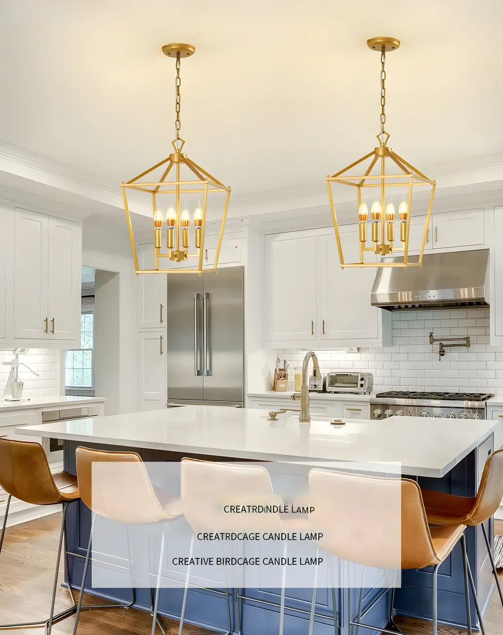 Lanterne industrielle réglable en métal avec cage pour bougies