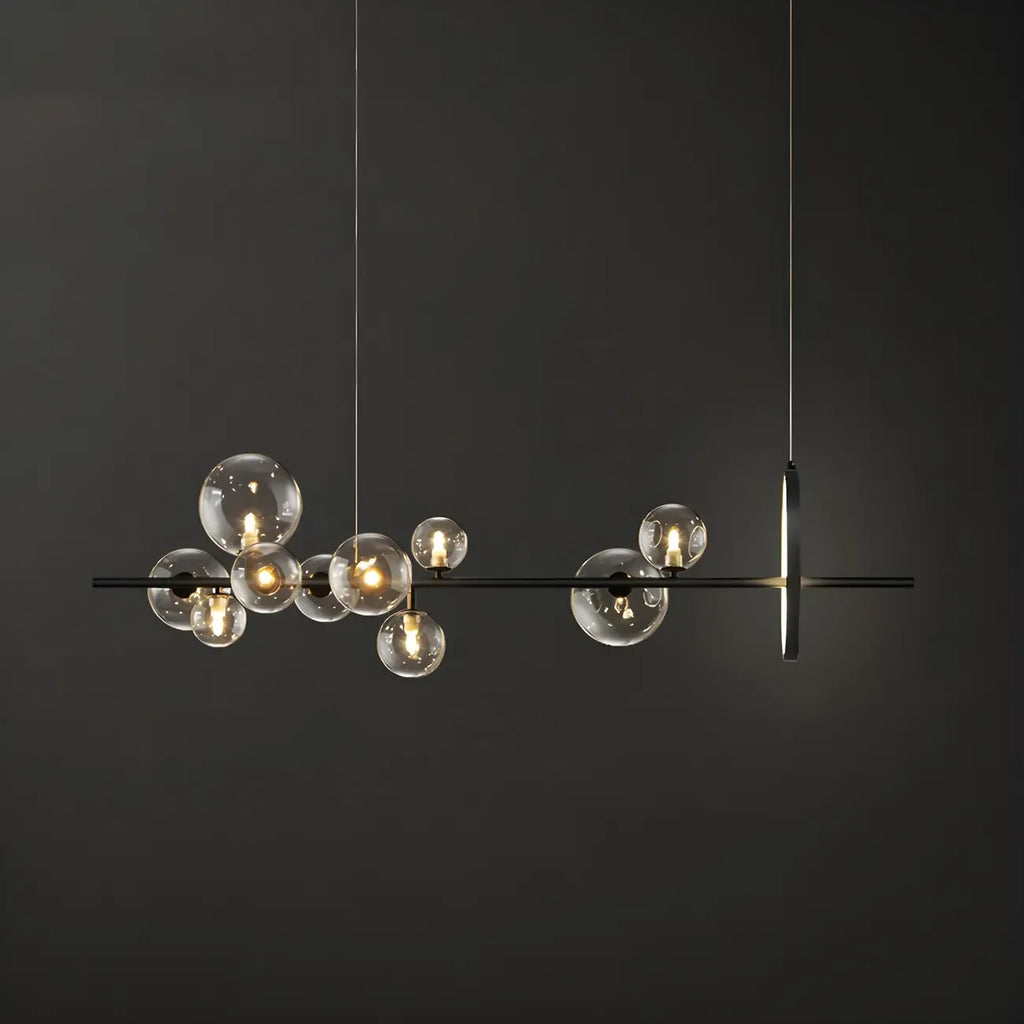 Globe lumineux artistique en verre noir pour île