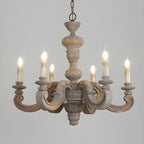 Lustre vintage en bois gris style rustique