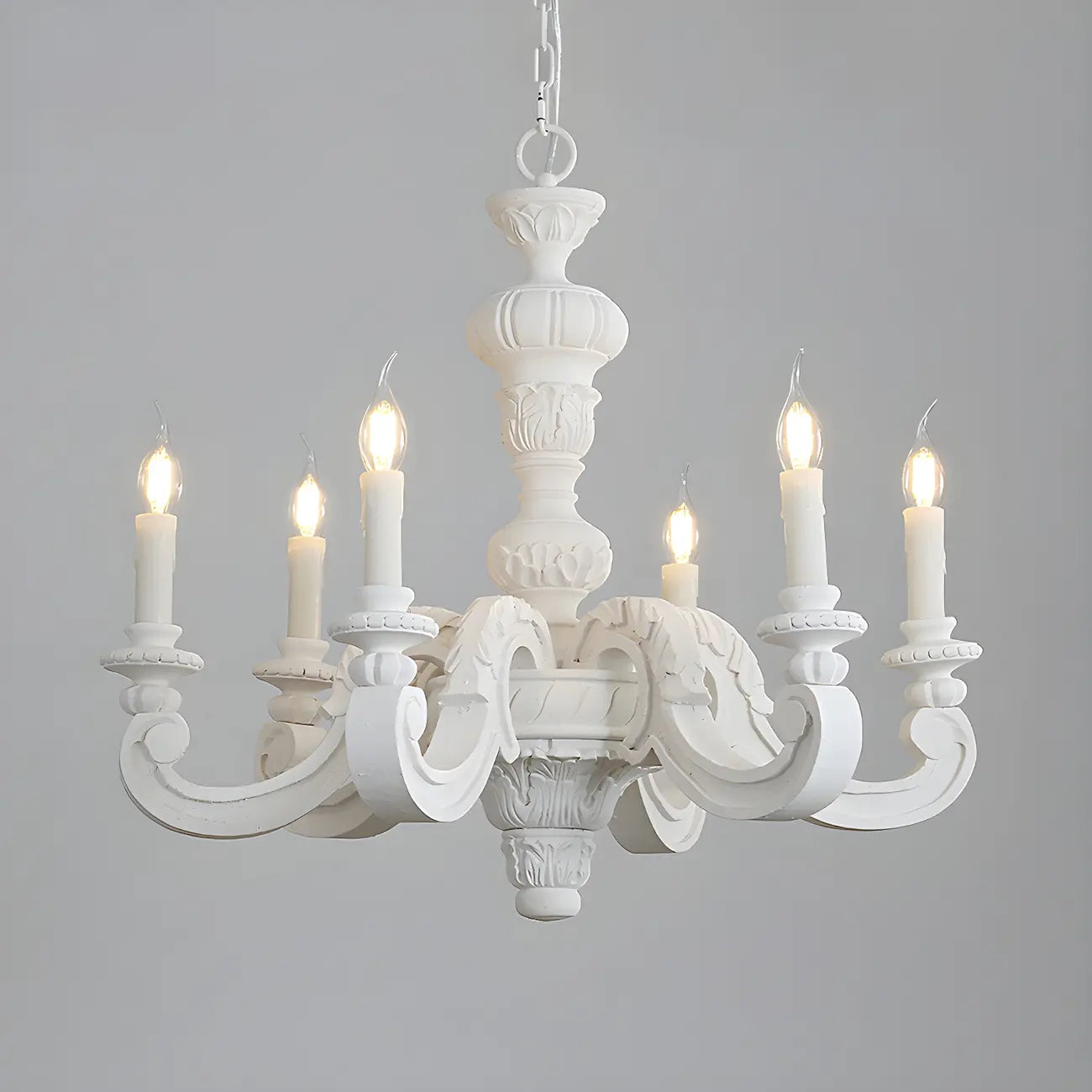Lustre vintage en bois gris style rustique