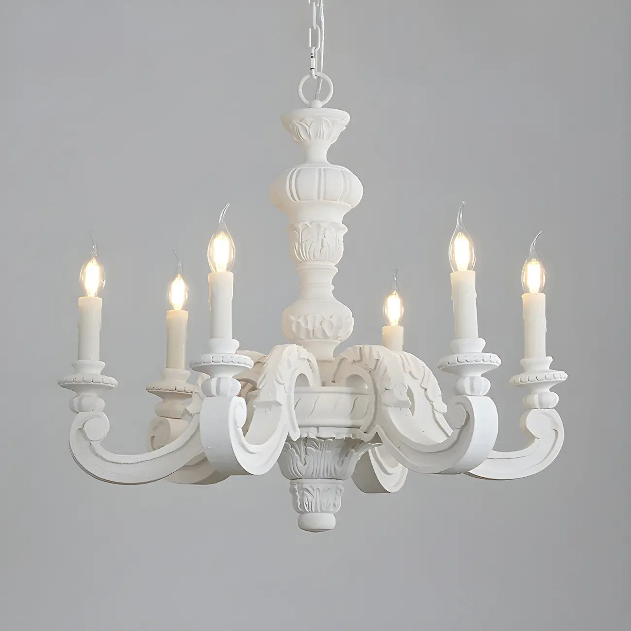 Lustre vintage en bois gris style rustique