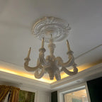 Lustre vintage en bois gris style rustique