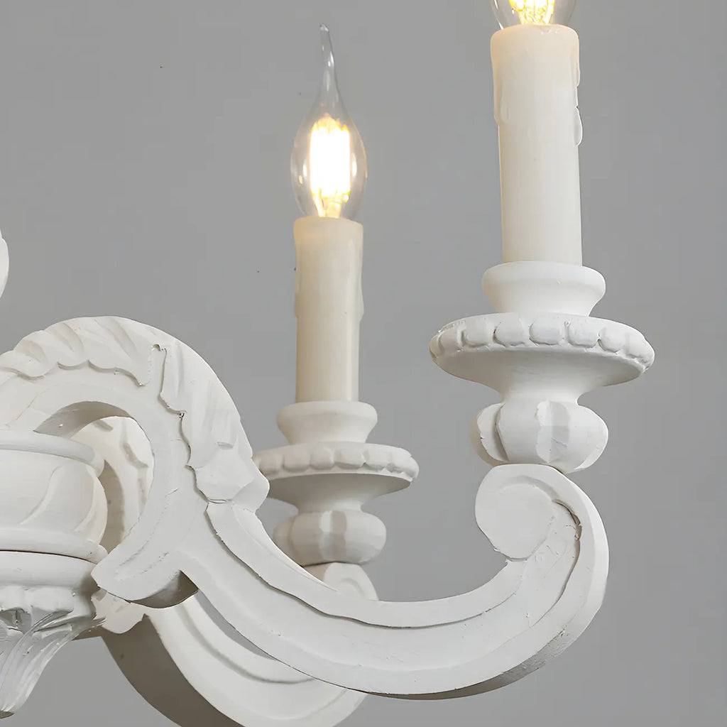 Lustre vintage en bois gris style rustique