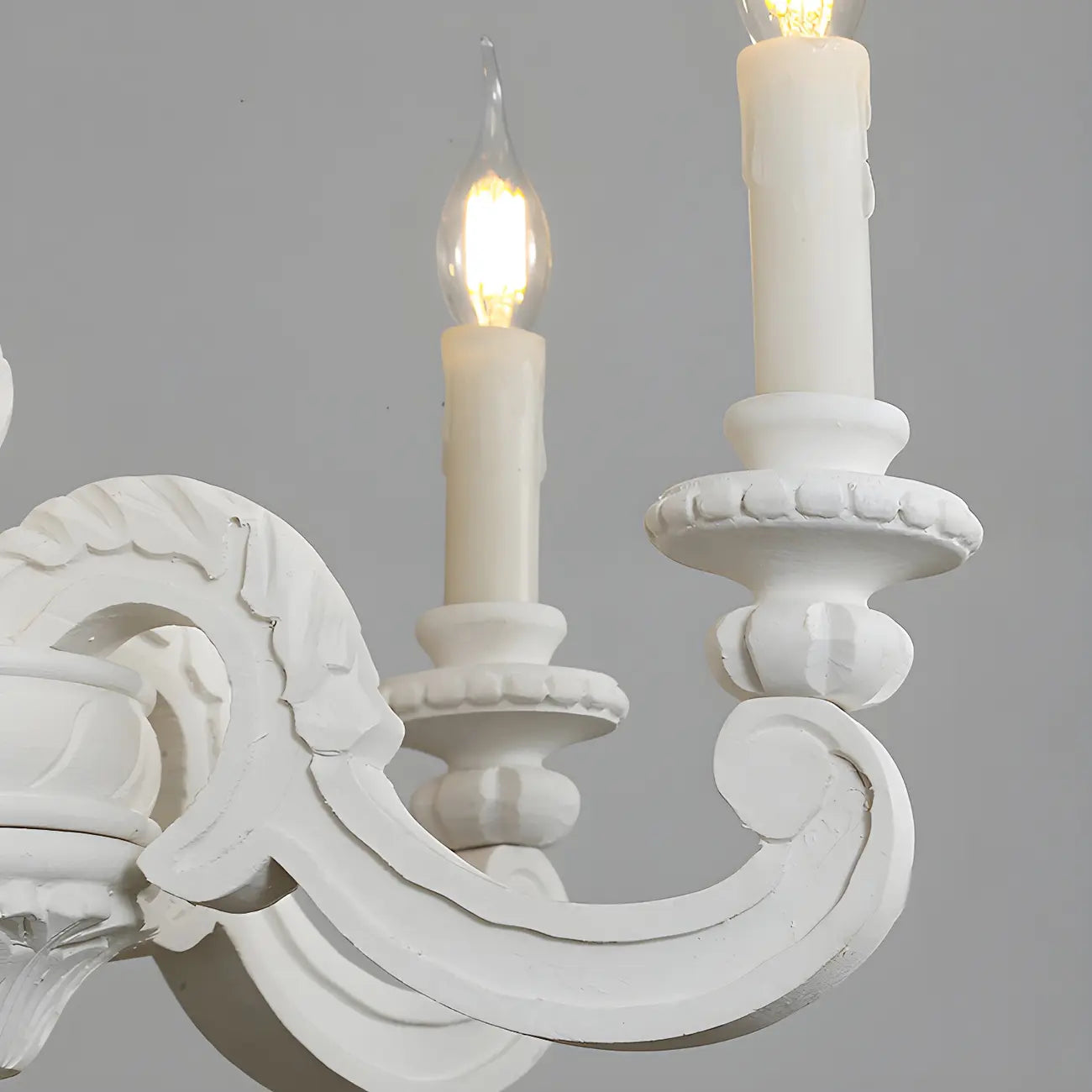 Lustre vintage en bois gris style rustique