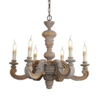 Lustre vintage en bois gris style rustique