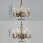 Lustre vintage en bois gris style rustique