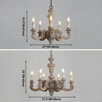 Lustre vintage en bois gris style rustique