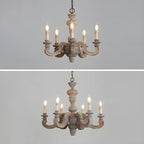 Lustre vintage en bois gris style rustique