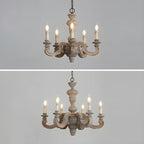 Lustre vintage en bois gris style rustique