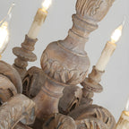 Lustre vintage en bois gris style rustique