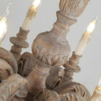 Lustre vintage en bois gris style rustique