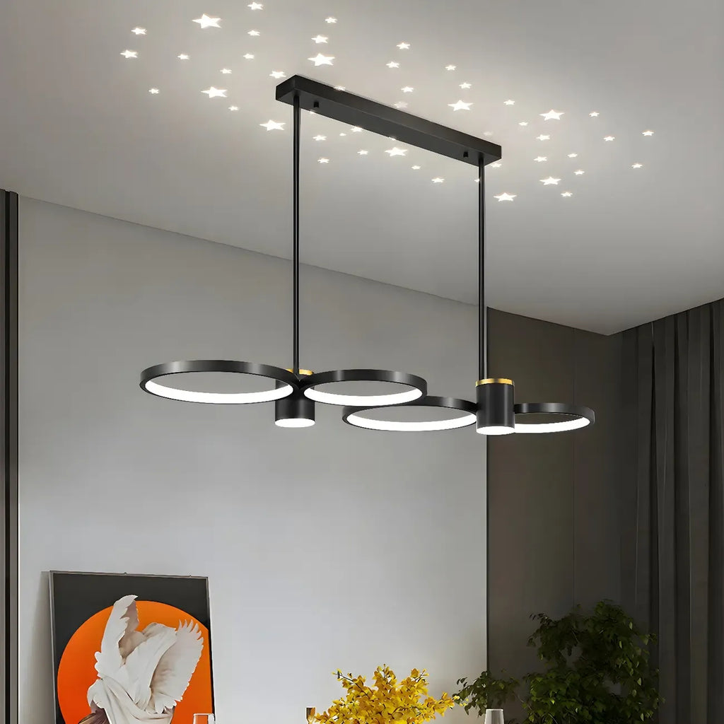 Suspension moderne à anneau noir avec variateur