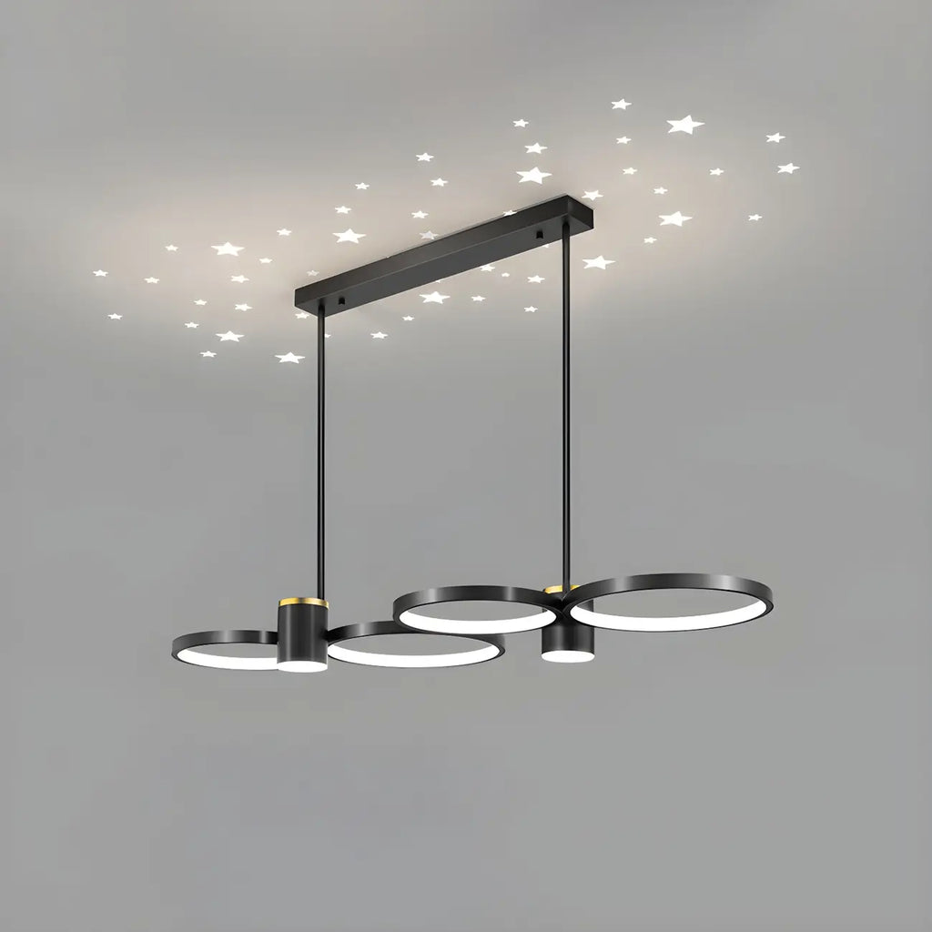 Suspension moderne à anneau noir avec variateur