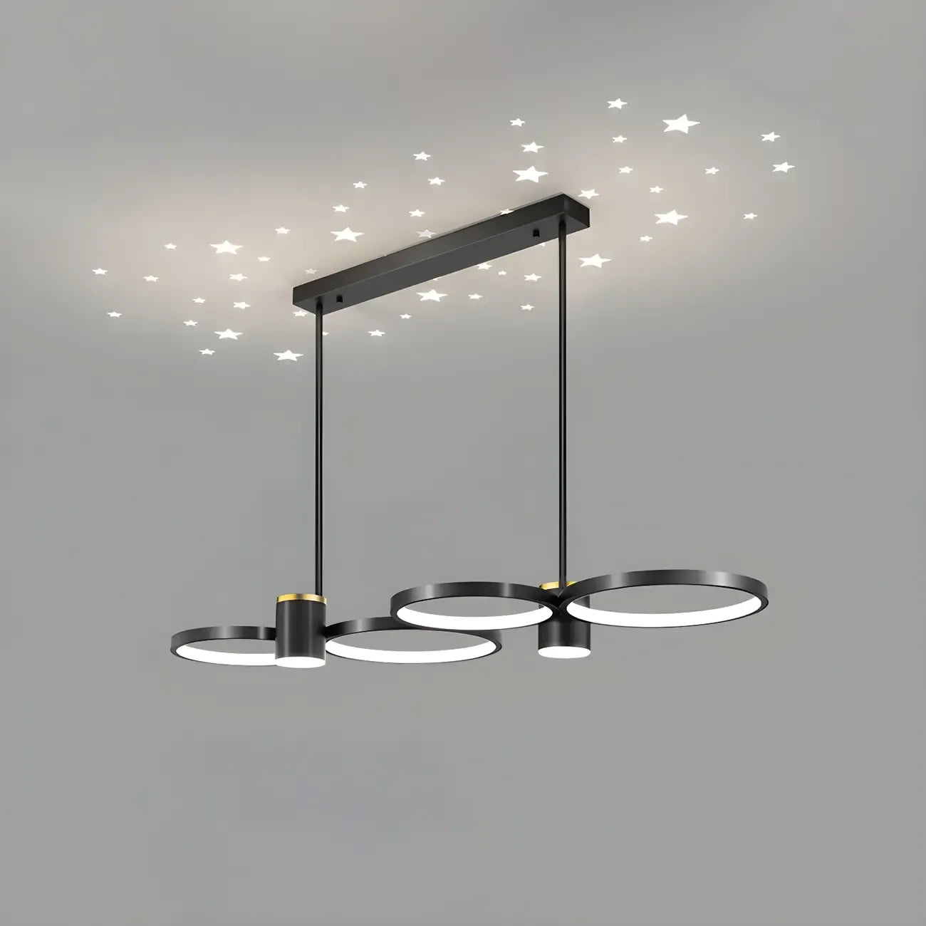 Suspension moderne à anneau noir avec variateur