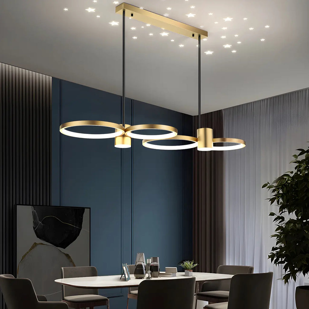 Suspension moderne à anneau noir avec variateur