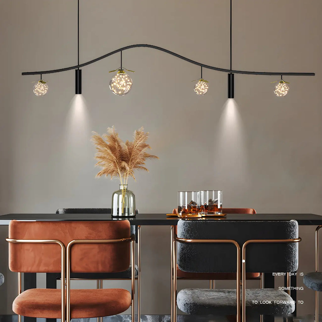 Suspension moderne et élégante à 6 lumières pour îlot de cuisine