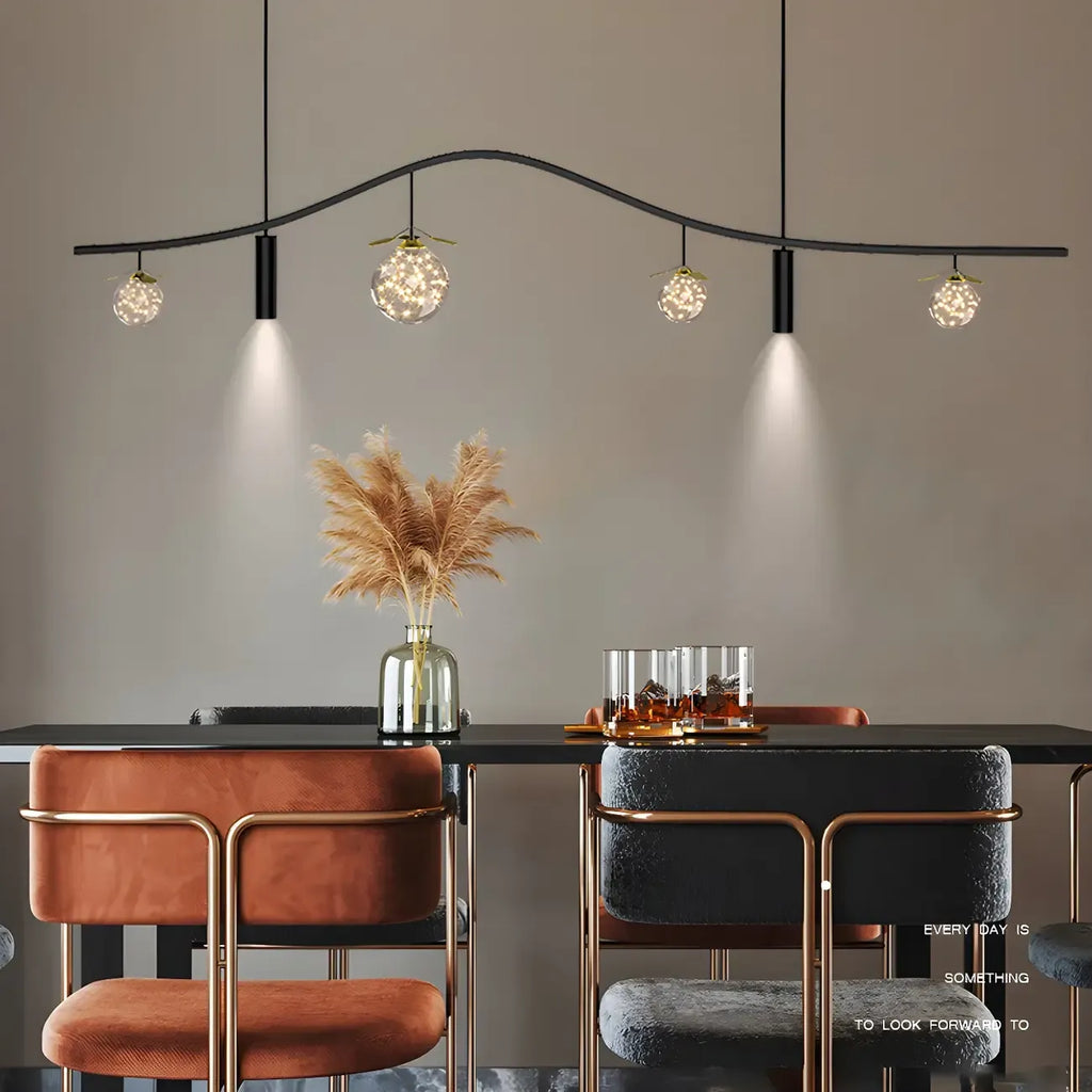 Suspension moderne et élégante à 6 lumières pour îlot de cuisine