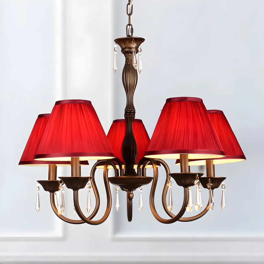Lustre suspendu à 5 lumières réglables en cristal