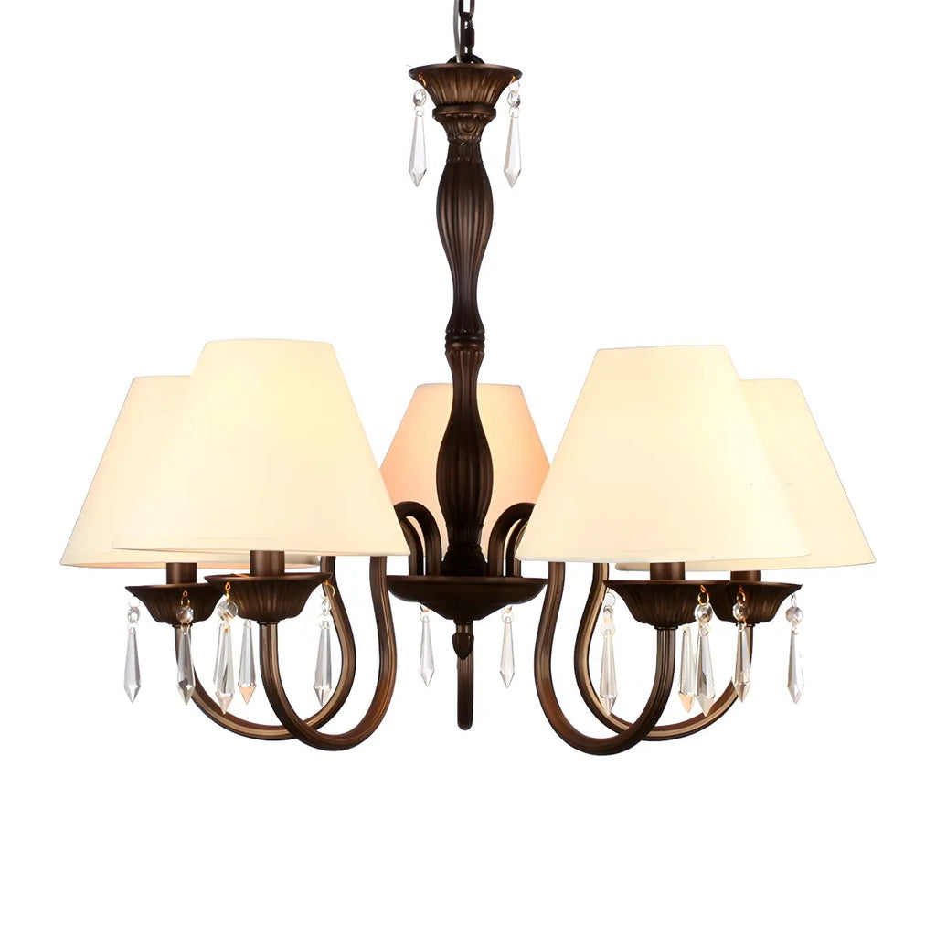 Lustre suspendu à 5 lumières réglables en cristal
