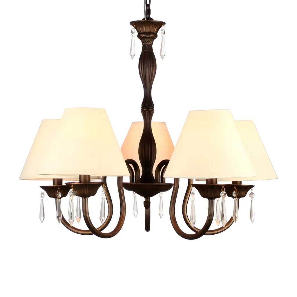 Lustre suspendu à 5 lumières réglables en cristal