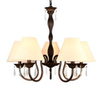 Lustre suspendu à 5 lumières réglables en cristal