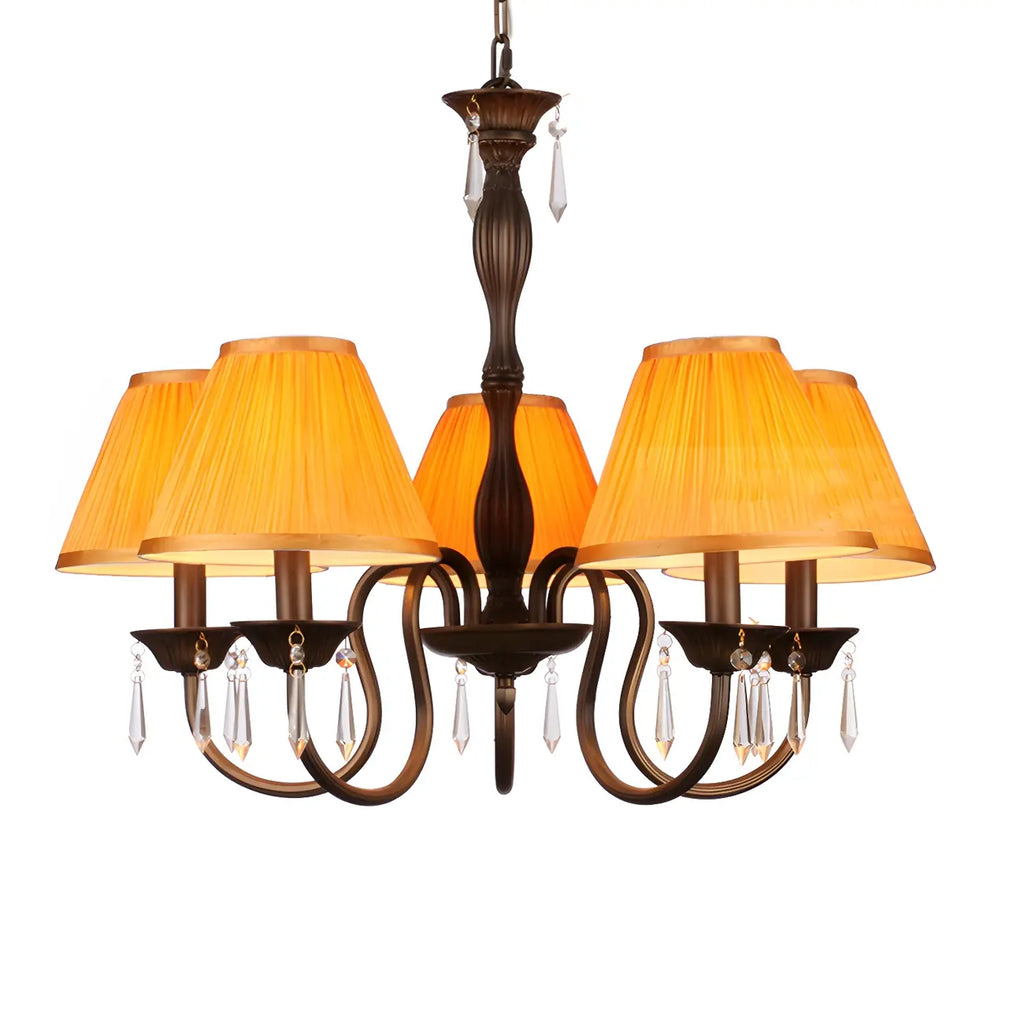 Lustre suspendu à 5 lumières réglables en cristal