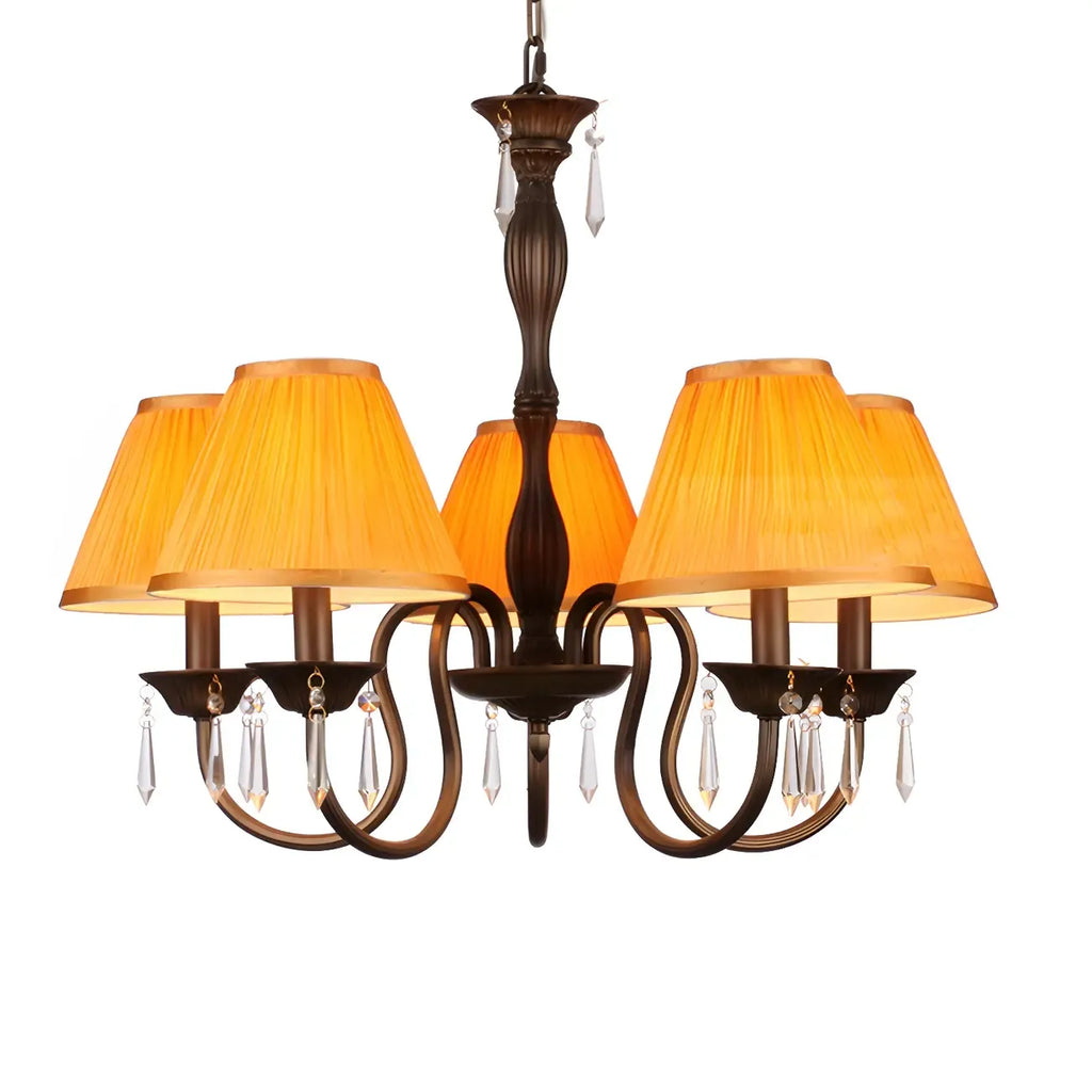 Lustre suspendu à 5 lumières réglables en cristal