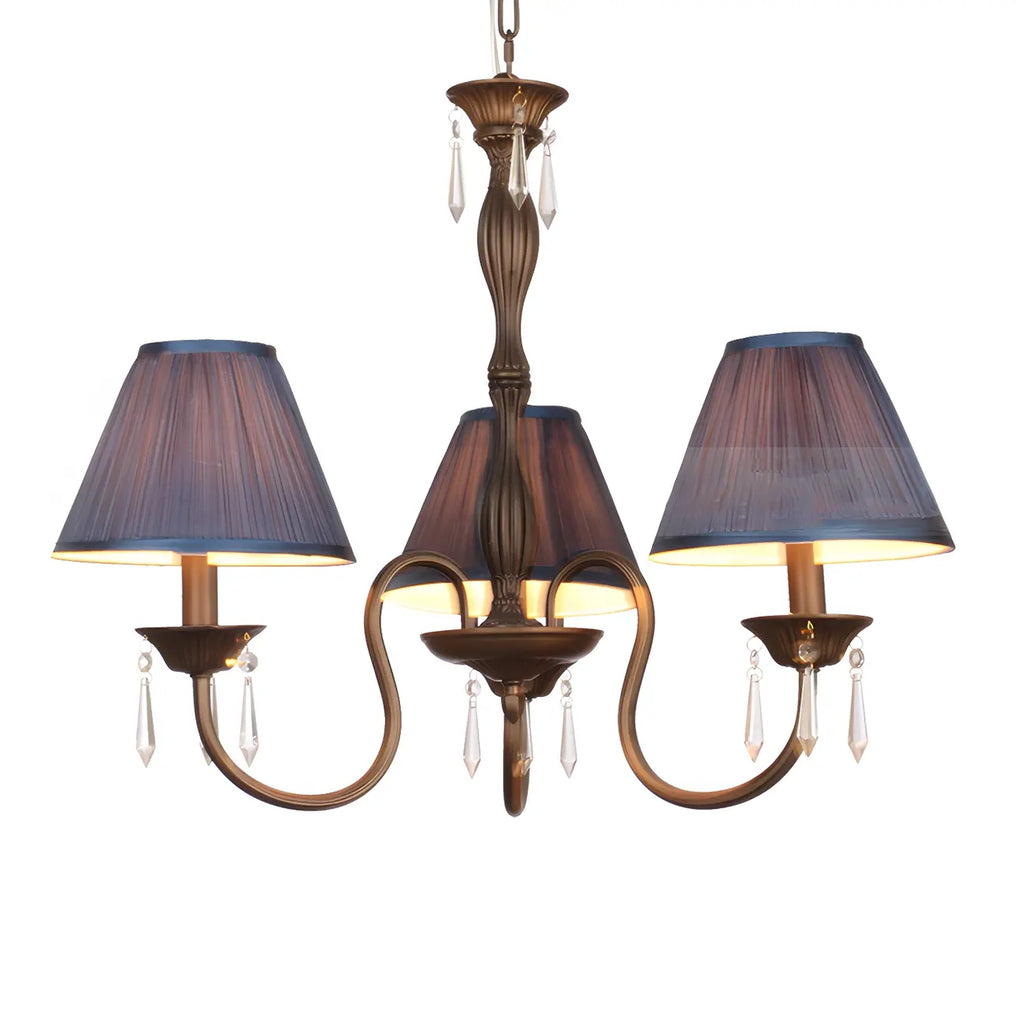 Lustre suspendu à 5 lumières réglables en cristal