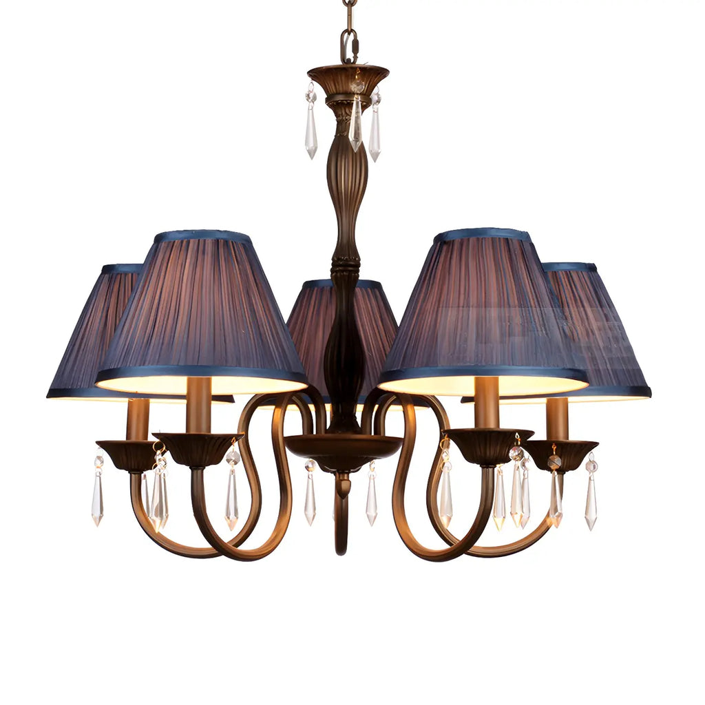 Lustre suspendu à 5 lumières réglables en cristal