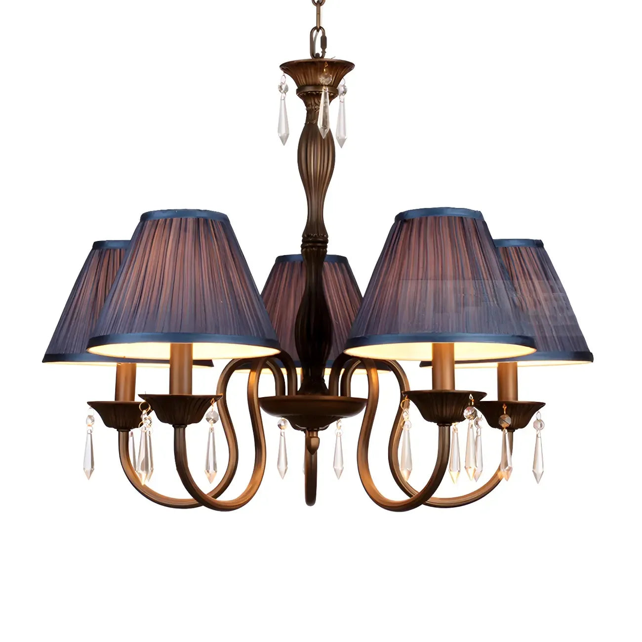 Lustre suspendu à 5 lumières réglables en cristal