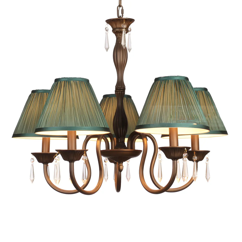 Lustre suspendu à 5 lumières réglables en cristal