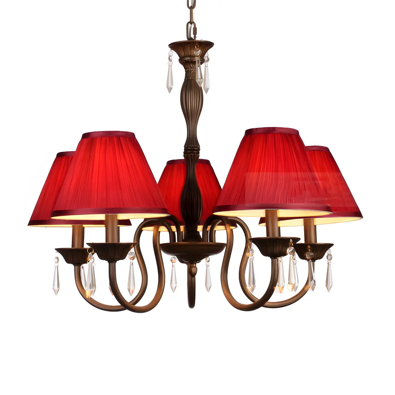 Lustre suspendu à 5 lumières réglables en cristal