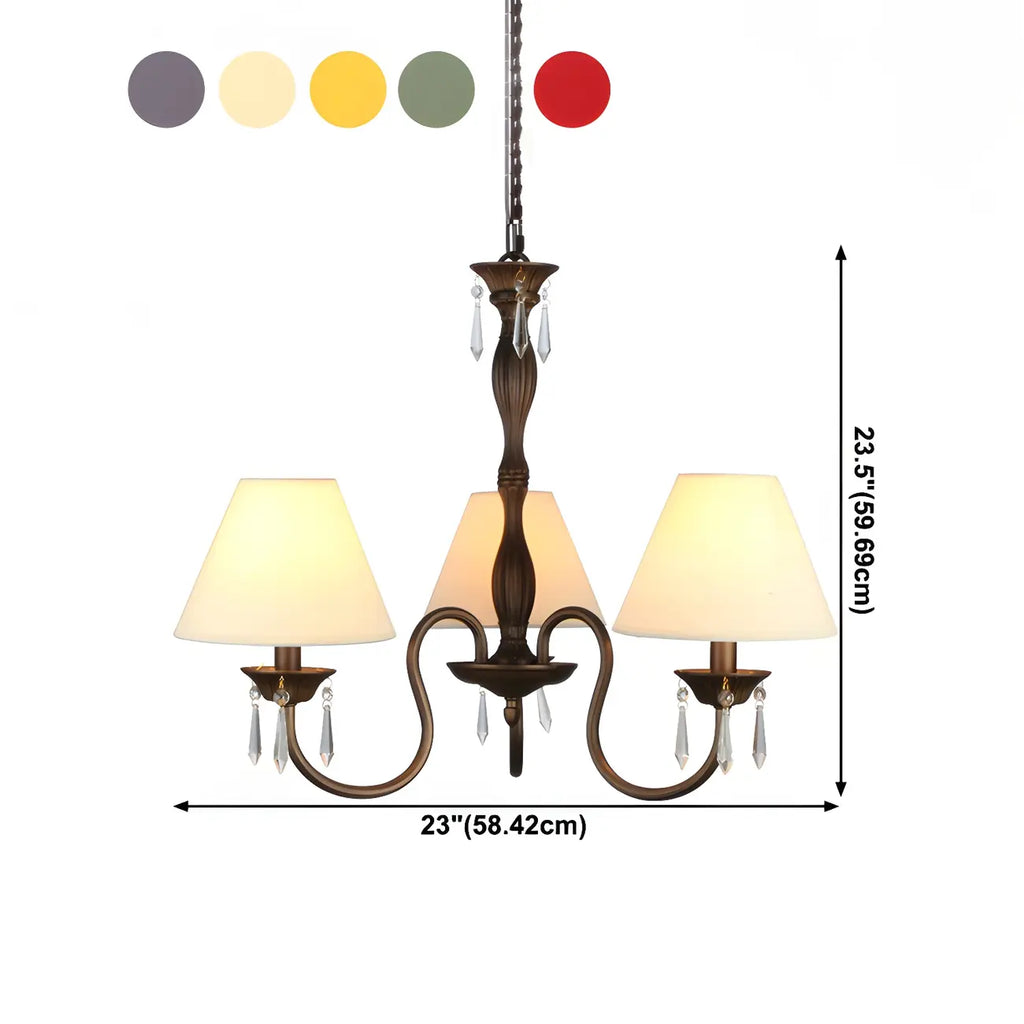 Lustre suspendu à 5 lumières réglables en cristal