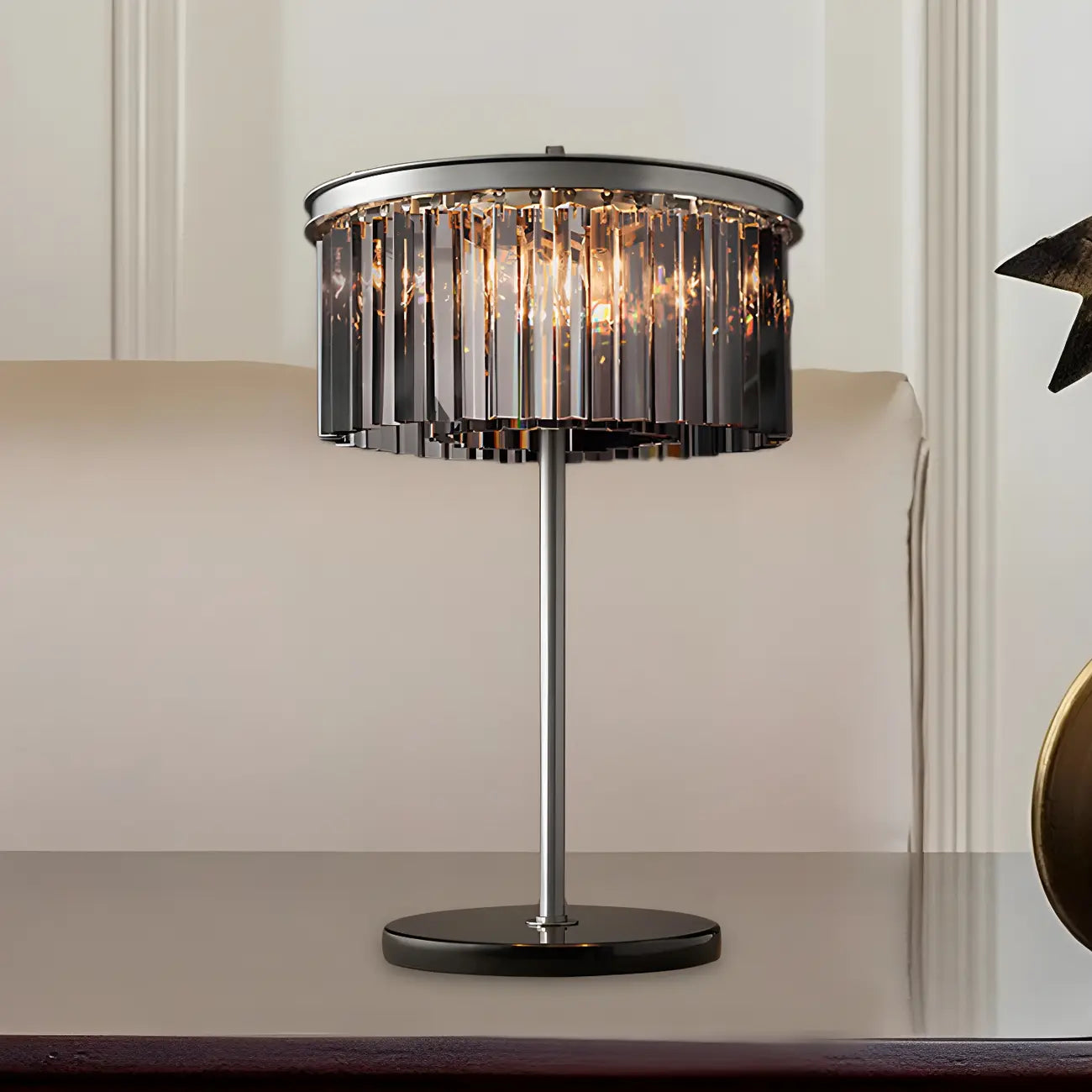 Lampe de table LED moderne en cristal pour salon