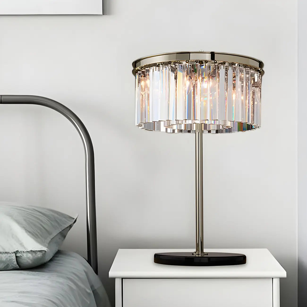 Lampe de table LED moderne en cristal pour salon