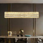Luminaire îlot rectangulaire moderne en acier cristal