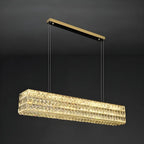 Luminaire îlot rectangulaire moderne en acier cristal