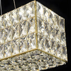 Luminaire îlot rectangulaire moderne en acier cristal
