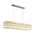 Luminaire îlot rectangulaire moderne en acier cristal