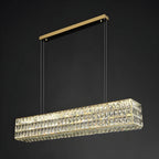 Luminaire îlot rectangulaire moderne en acier cristal