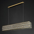 Luminaire îlot rectangulaire moderne en acier cristal