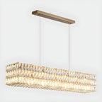 Luminaire îlot rectangulaire moderne en acier cristal