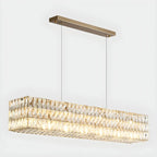 Luminaire îlot rectangulaire moderne en acier cristal