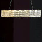 Luminaire îlot rectangulaire moderne en acier cristal